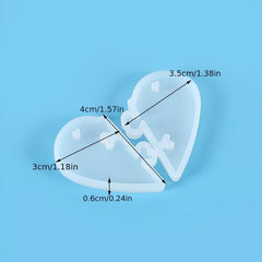 Heart Puzzle Pendant Silicone Mold Love Lock Resin Mold