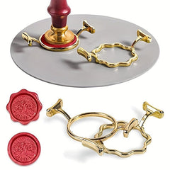 Flower Wax Seal Stamp Ring 2 Stamp Holder Set