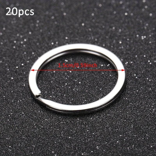 20pcs Stainless Steel Split Key Rings 1.5 Jump Rings for Keychain