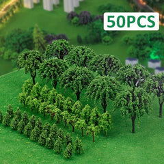 50pcs Poplar Ball Trees Train Park Railway Scenery Layout