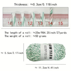 Glowing Luminous Macrame Cord For DIY Hand Knitting Yarn 50g