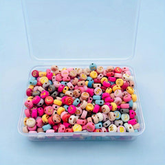 100Pcs Colorful Golden Letter Beads DIY Jewelry Making Supplies