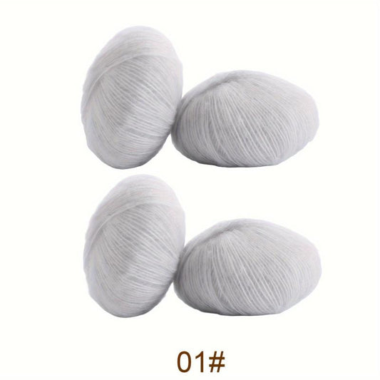 4pcs Mohair Yarn Crochet Knitting Sweater Scarf Shawl 25g pc