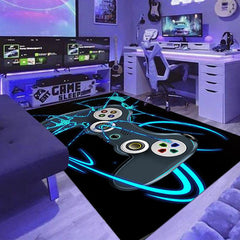 Area Rug Gamepad Print Anti Slip Floor Mat Colourful Pattern
