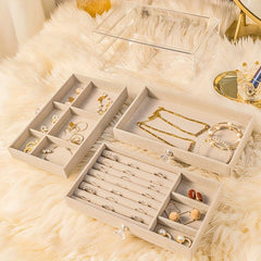 Flannelette Acrylic Jewelry Storage Box Drawer Type Jewelry Storage Box