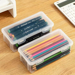Large Capacity Transparent Plastic Storage Box for Art Supplies