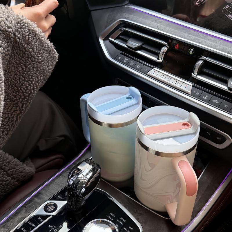 Stainless Steel Insulated Travel Mug Set with Handle