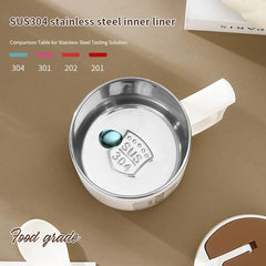 304 Stainless Steel Coffee Mug with Spoon & Lid
