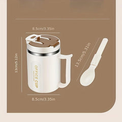 304 Stainless Steel Coffee Mug with Spoon & Lid