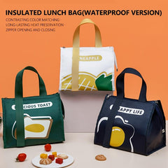 Insulated Lunch Bag Waterproof Cartoon Square Shape