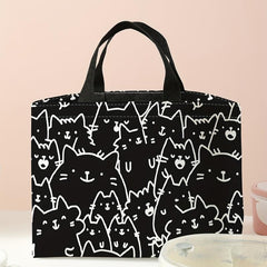 Kitten Printed Lunch Bag Insulated Leak Proof Handbag for Work
