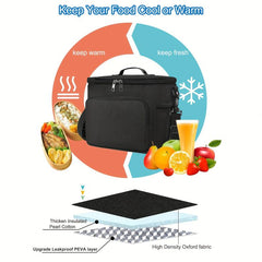 Large Insulated Lunch Bag Leakproof Reusable Cooler with Adjustable Strap