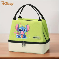 Stitch Insulated Lunch Bag Leak Proof Aluminum Foil Lining Pink Green