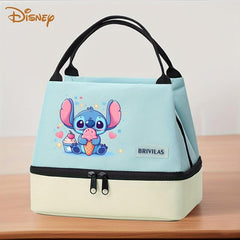 Stitch Insulated Lunch Bag Leak Proof Aluminum Foil Lining Pink Green