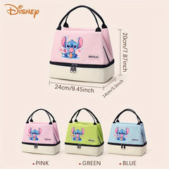 Stitch Insulated Lunch Bag Leak Proof Aluminum Foil Lining Pink Green