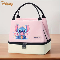 Stitch Insulated Lunch Bag Leak Proof Aluminum Foil Lining Pink Green