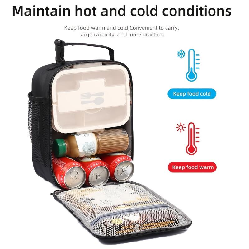 SIAETIUR Insulated Lunch Bag for Men & Women, Square Lunchbox Cooler
