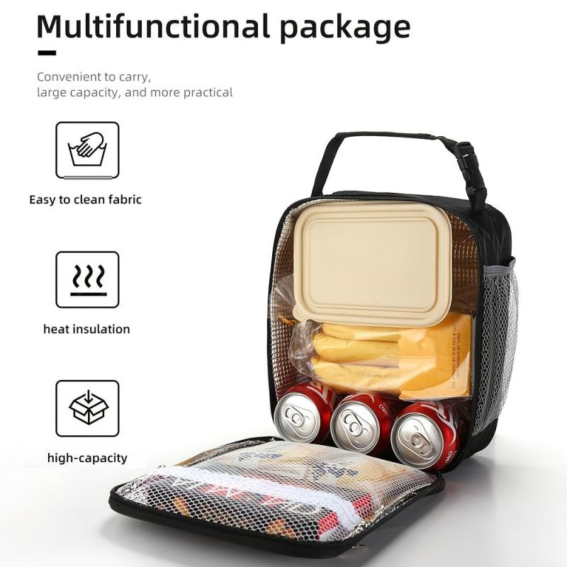 SIAETIUR Insulated Lunch Bag for Men & Women, Square Lunchbox Cooler