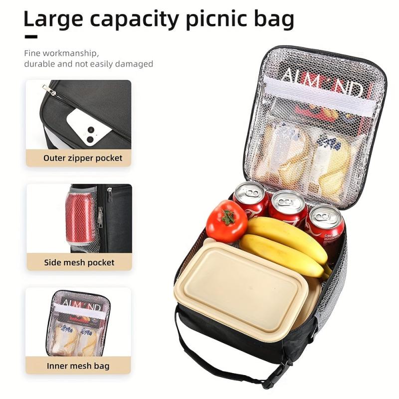 SIAETIUR Insulated Lunch Bag for Men & Women, Square Lunchbox Cooler