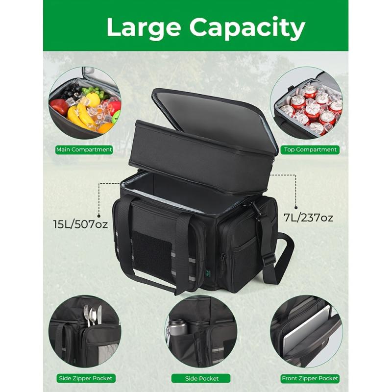 DEERFAMY Tactical Lunch Box Large Expandable Double Layer Insulated Cooler Bag