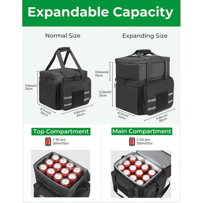 DEERFAMY Tactical Lunch Box Large Expandable Double Layer Insulated Cooler Bag