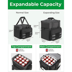DEERFAMY Tactical Lunch Box Large Expandable Double Layer Insulated Cooler Bag