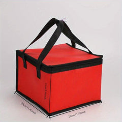 Large Red Insulated Lunch Bag - Portable Thermal Cooler for Picnics
