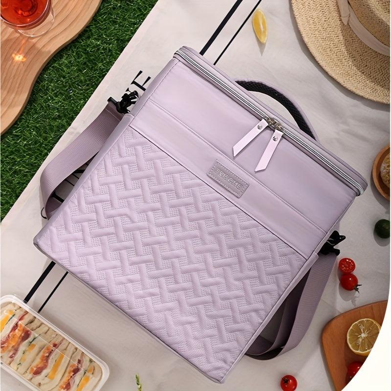 Large Purple Cooler Bag Waterproof Outdoor Lunch Box Insulated Picnic