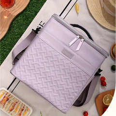 Large Purple Cooler Bag Waterproof Outdoor Lunch Box Insulated Picnic