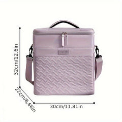 Large Purple Cooler Bag Waterproof Outdoor Lunch Box Insulated Picnic