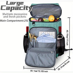 BAGLHER Cooler Backpack Leak Proof 30 Cans Insulated Soft 25L Lunch Box Bag