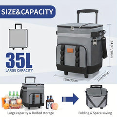 Large Wheeled Cooler Bag for Outdoor Picnics - Keeps Items Cold