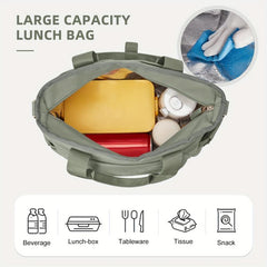 Rice Box Handbag Thermal Bag Large Capacity Lunch Bag for Office Workers