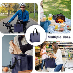 50 Navy Insulated Takeaway Bags Food Bags Coffee Milk Tea Hot And Cold