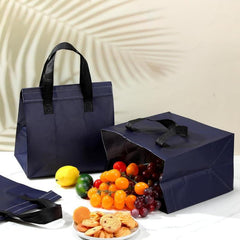 50 Navy Insulated Takeaway Bags Food Bags Coffee Milk Tea Hot And Cold