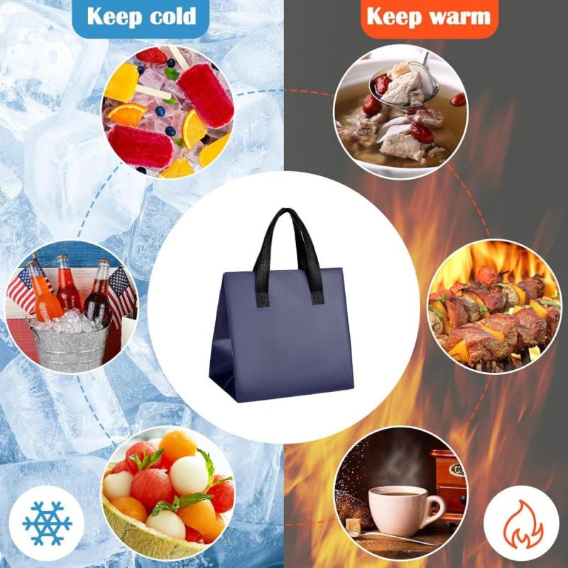 50 Navy Insulated Takeaway Bags Food Bags Coffee Milk Tea Hot And Cold