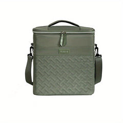 Large Capacity Insulated Lunch Bag with Crossbody Strap for Spring Picnics