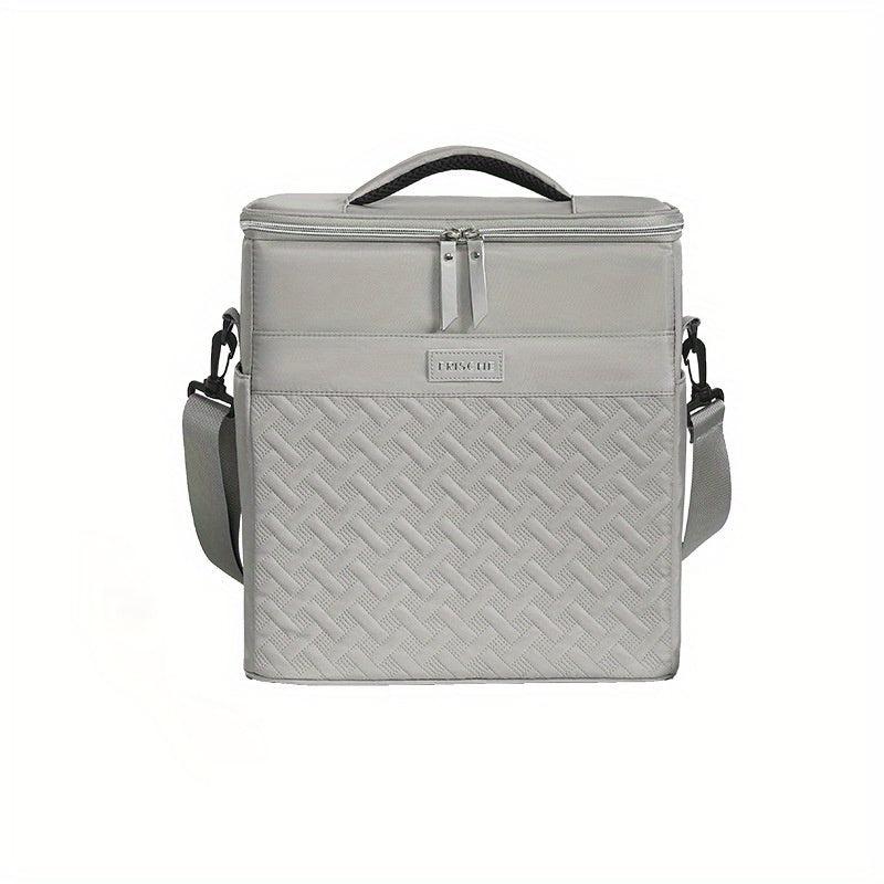 Large Capacity Insulated Lunch Bag with Crossbody Strap for Spring Picnics