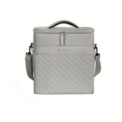 Large Capacity Insulated Lunch Bag with Crossbody Strap for Spring Picnics