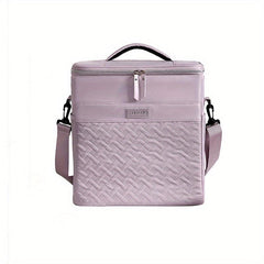 Large Capacity Insulated Lunch Bag with Crossbody Strap for Spring Picnics