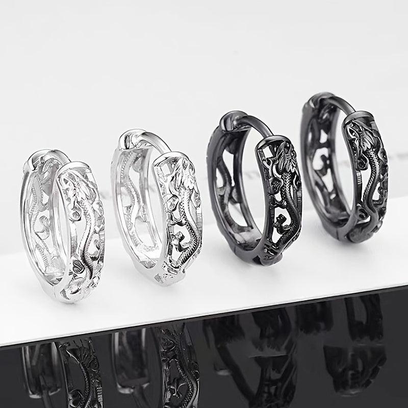 Dragon Stud Earrings & Men's Retro Ethnic Style Earrings