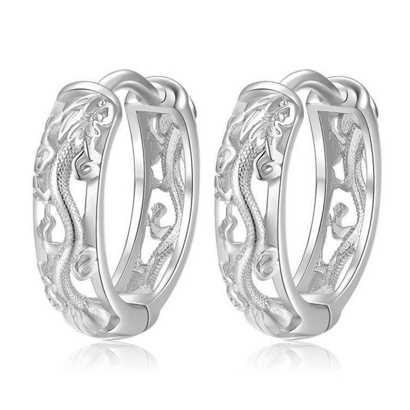 Dragon Stud Earrings & Men's Retro Ethnic Style Earrings