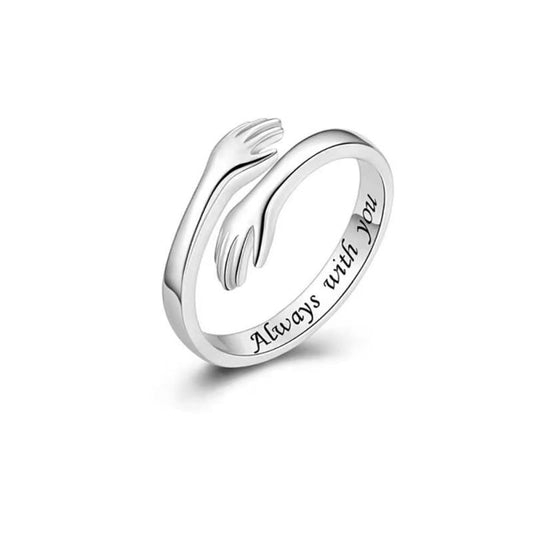Adjustable Couple Hug Ring Wedding Band Wrap Hand Ring Jewelry
