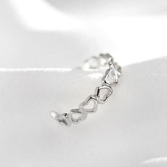 Hollow Heart Stainless Steel Ring Figure Silver Ring