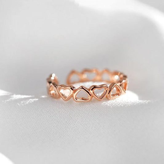 Hollow Heart Stainless Steel Ring Figure Silver Ring