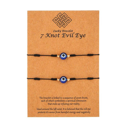 2pcs Devil Eye Knot Adjustable Bracelets