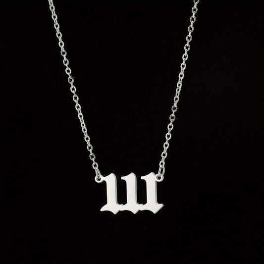 Stainless Steel Angel Number Pendant Necklace Lucky Numbers 111-999 666 000