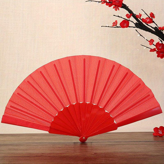 Colorful Plastic Chinese Style Folding Fan for Dance Clothing