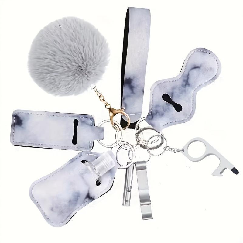 Self Defense Keychain Set - 9pcs Safety Keychains For Men Women Kids