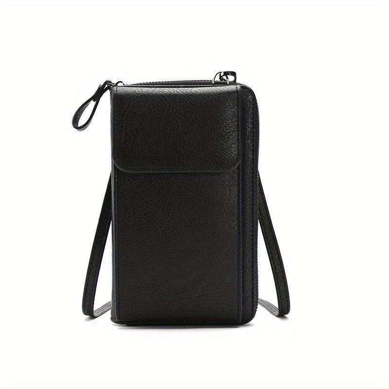 Vertical Wallet Zipper Closure Crossbody Bag